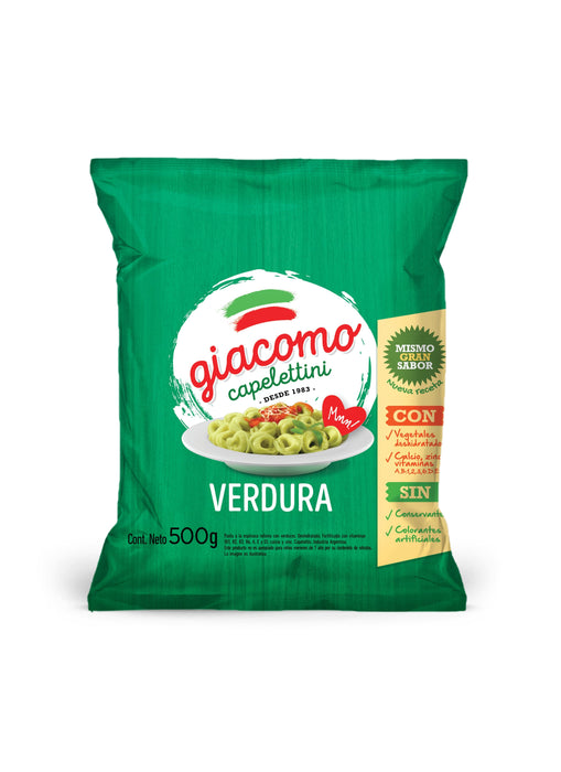 Giacomo Capelettini Vegetables Delicious Classic Pasta, 500 g / 17.6 oz Bag