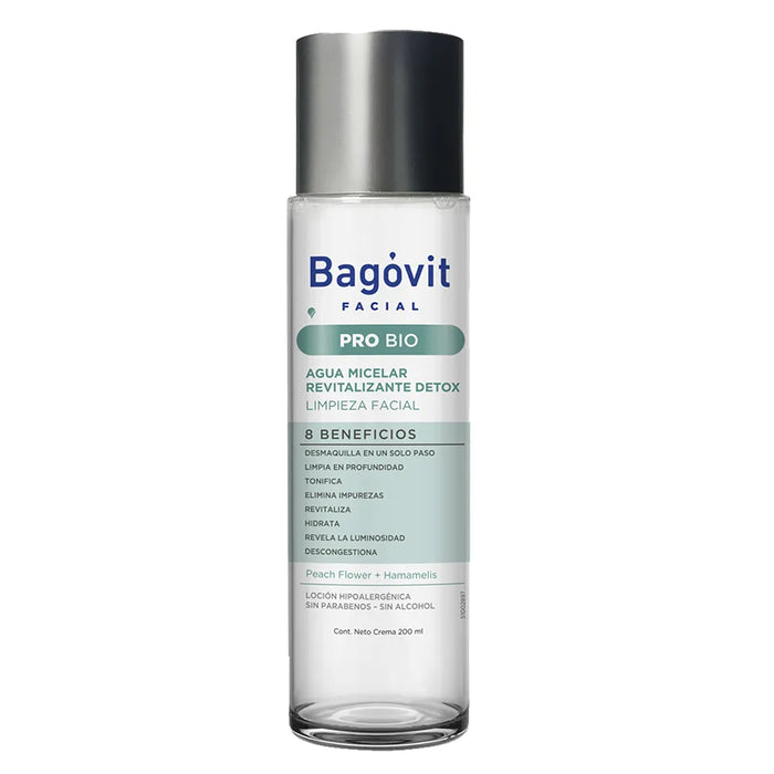 Bagóvit Agua Micelar Revitalizante Pro Bio Detox Facial Micellar Water 200ml | Cleansing and Refreshing