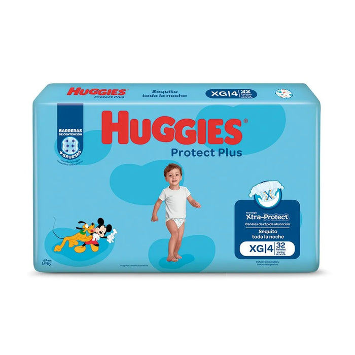 Huggies | Pañales Jumbo Protect Plus Diapers - Ultimate Comfort, Extra Absorbency | Bulk Pack for Happy Babies