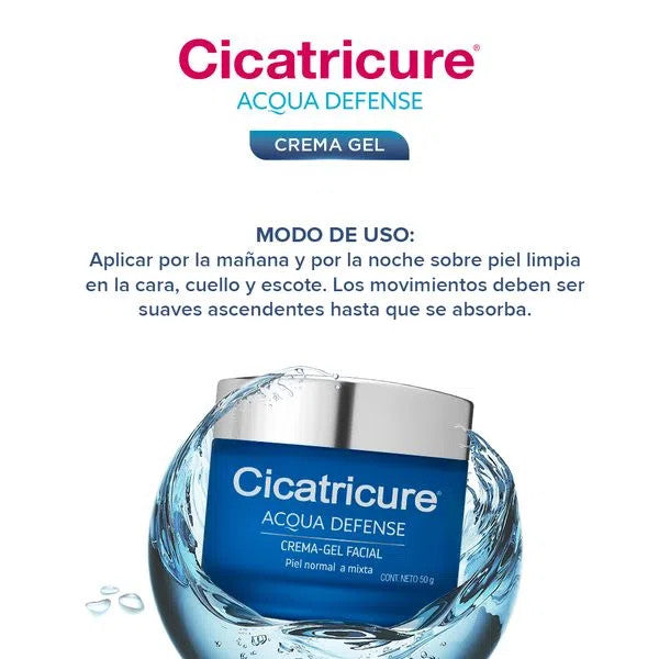 Cicatricure Acqua Defense Facial Gel Cream Crema Gel Facial, 50 g / 1.76 oz