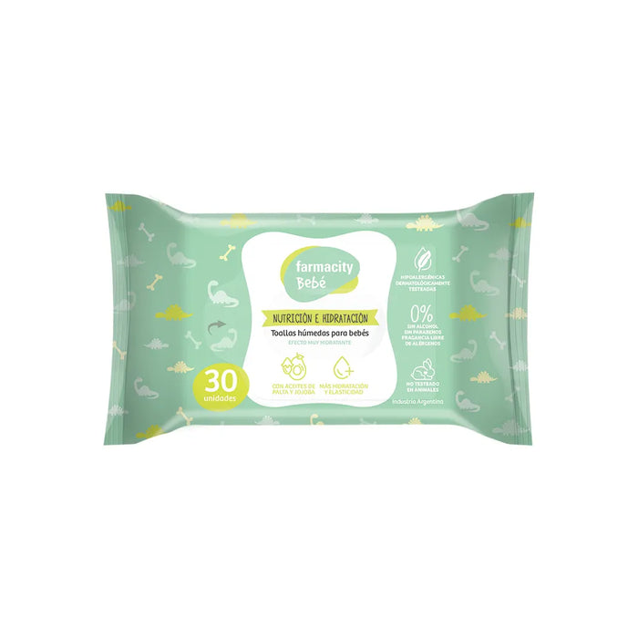 Farmacity | Toatillas Húmedas Baby Wipes - 30 Units | Nourishment, Hydration, Palm Oil Formula | Gentle Care for Little Ones
