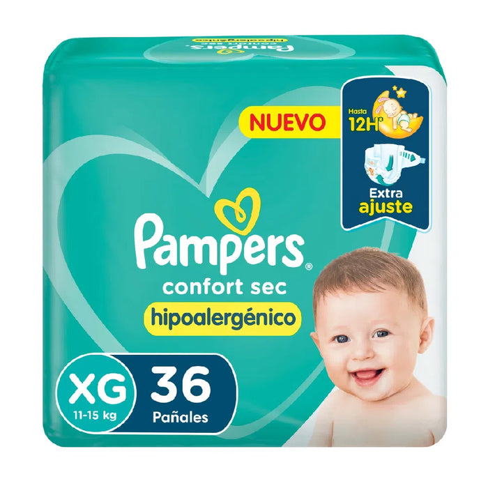 Pampers Pañales Comfort Dry Hypoallergenic Mega Pack | Gentle Protection for Happy Babies | 11 - 15 kg