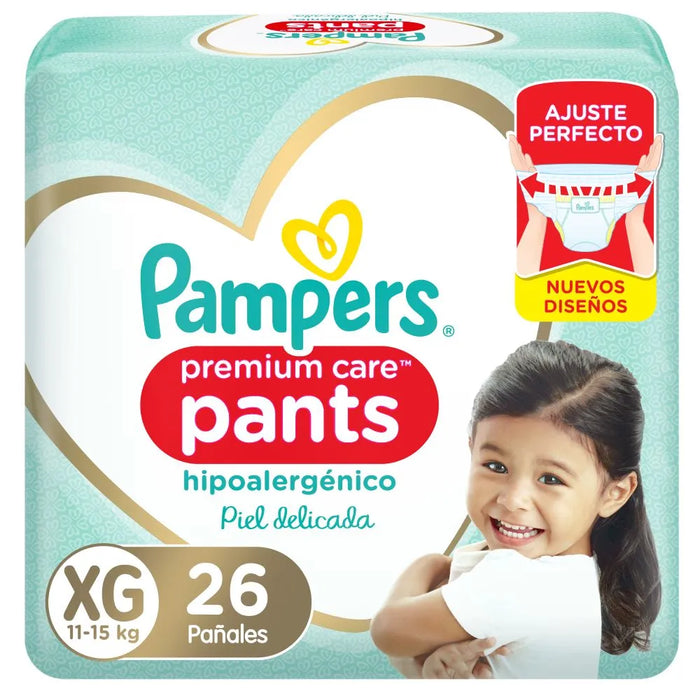 Pampers Pañales Premium Care Pants Hypoallergenic Diapers | Comfortable Protection for Happy Babies