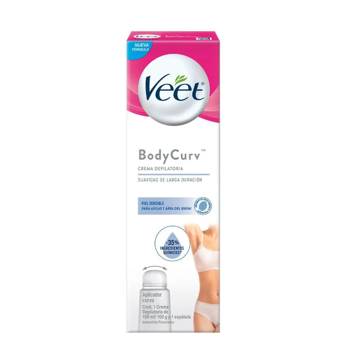 Veet Body Curve Underarm Depilatory Cream - 100 ml for Smooth and Irresistible Skin, Crema Depilatoria