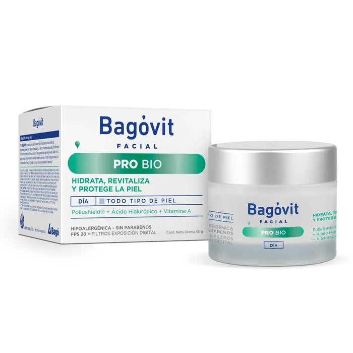 Bagóvit Crema Facial Hidratante Pro Bio Day Moisturizing and Revitalizing Facial Cream 55g | Hydrate, Revitalize