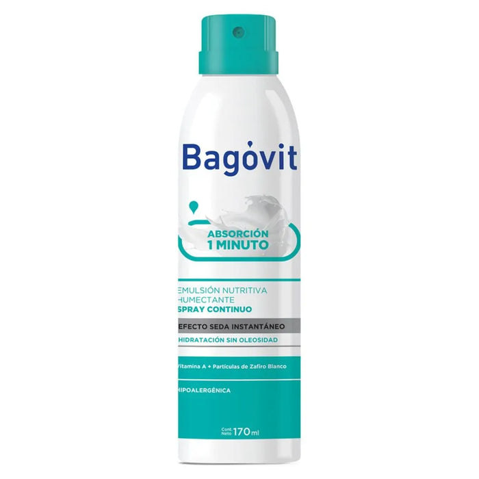 Bagóvit A Spray Continuo Continuous Spray Emulsion 1-Minute Absorption Formula Hypoallergenic 170ml