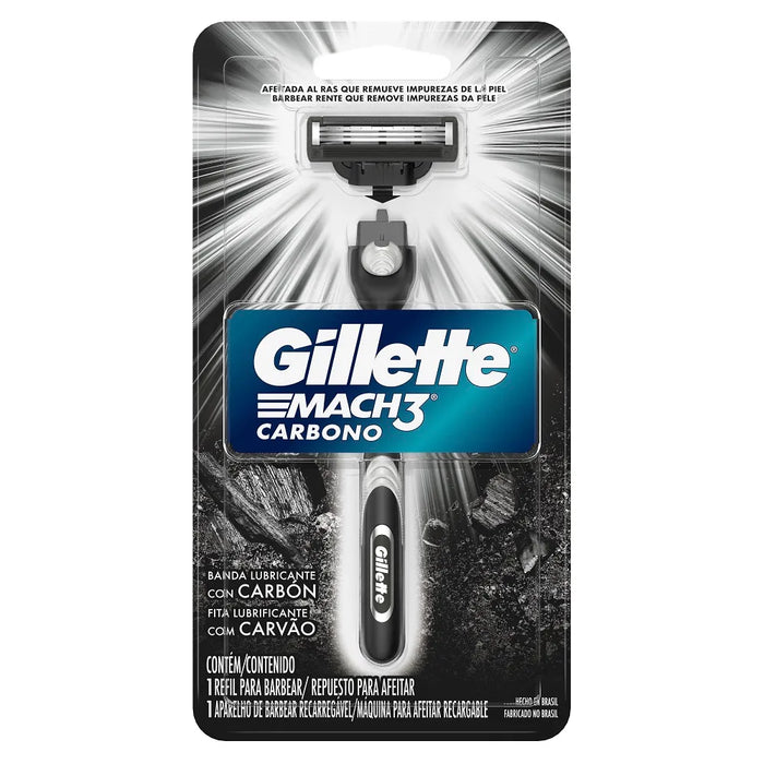Maquina de Afeitar Gillette Mach3 Carbon Razor - Precision Shaving for Smooth Results