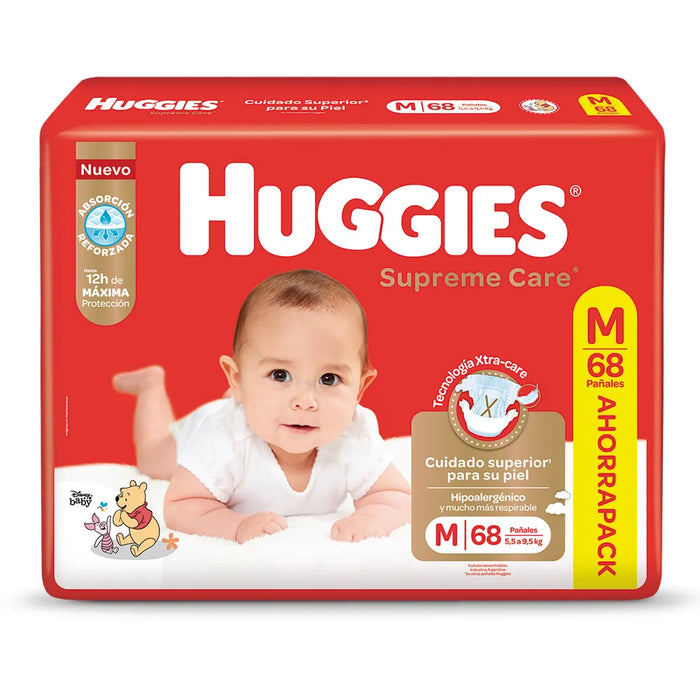 Huggies Pañales Supreme Care Unisex Mega Pack | Save on Diapers for Happy Little Ones