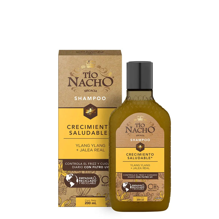 Shampoo Tío Nacho Cuidado Capilar Saludable - Shampoo de Crecimiento 200 ml - Cuidado Capilar
