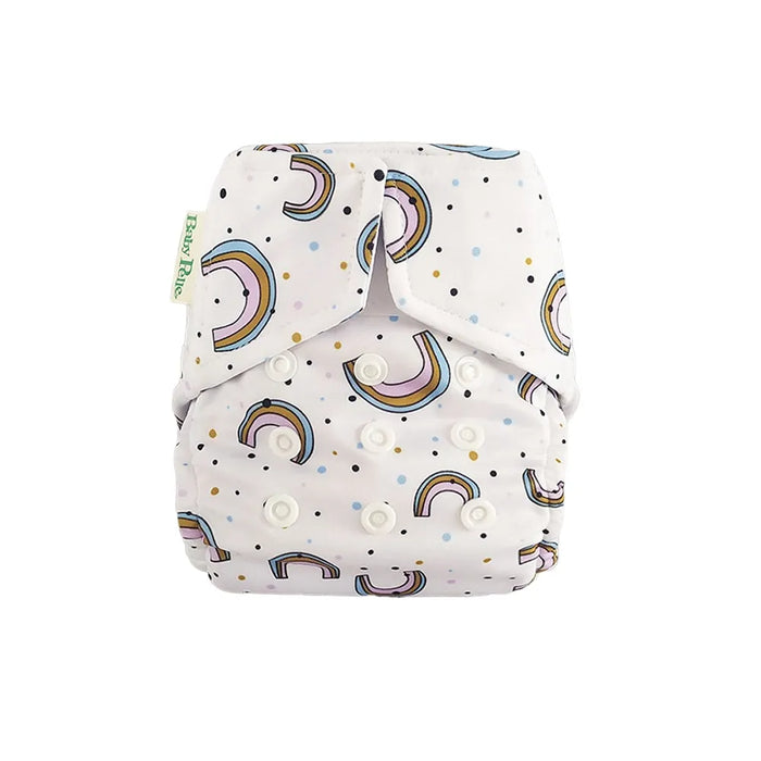 Baby Pell Pañal de Tela Cloth Diaper  - Warm Rainbow Snaps, Newborn