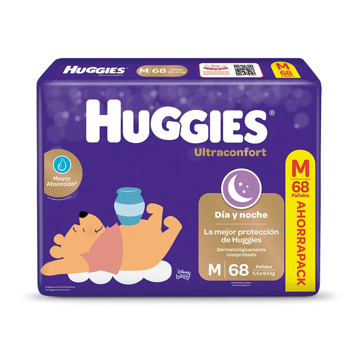 Huggies | Pañales Ultra Absorbency, Gentle Care, Cute Designs | Maxi Size | Bulk Pack