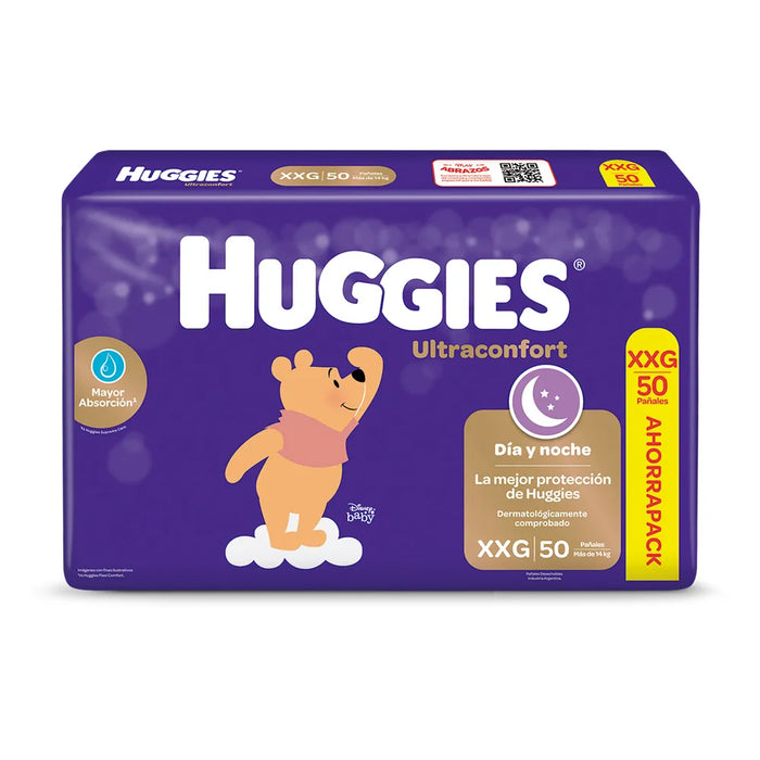 Huggies | Pañales Ultra Absorbency, Gentle Care, Cute Designs | Maxi Size | Bulk Pack