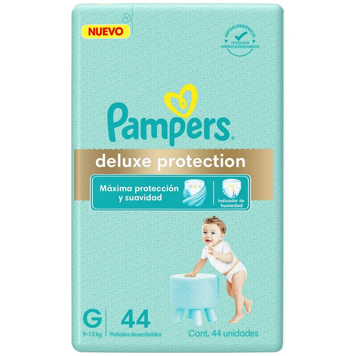 Pampers Pañales Deluxe Protection Hypoallergenic Diapers | Gentle Comfort for All-Day Wear | 9 - 13 kg