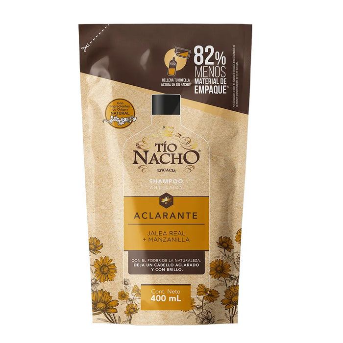 Tío Nacho Clarifying Shampoo Refillable Doypack 400ml - Royal Jelly, Chamomile & Natural Extracts