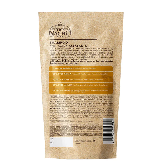 Tío Nacho Clarifying Shampoo Refillable Doypack 400ml - Royal Jelly, Chamomile & Natural Extracts
