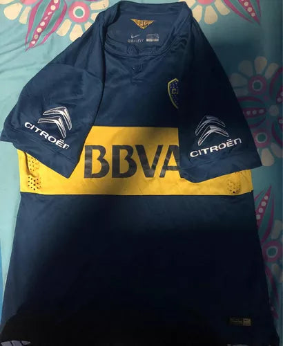 Boca Juniors Home 2015 Shirt Football Jersey | Adapted Design Vintage Style by Nike (L)