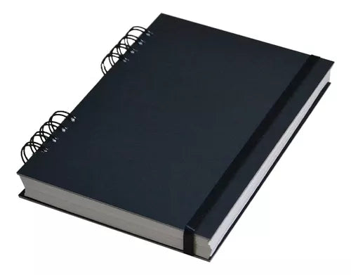 2M EcoCuaderno Handcrafted A5 Hardcover with Elastic - Double Ring Wire Binding - Eco-Friendly Artisanal Products