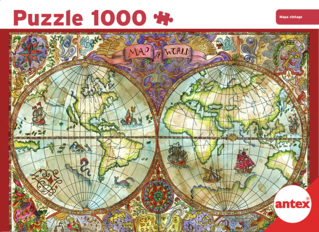 Antex | Mapa Antiguo Puzzle 1000 Pieces +7 Years | Engaging Jigsaw for Kids & Adults