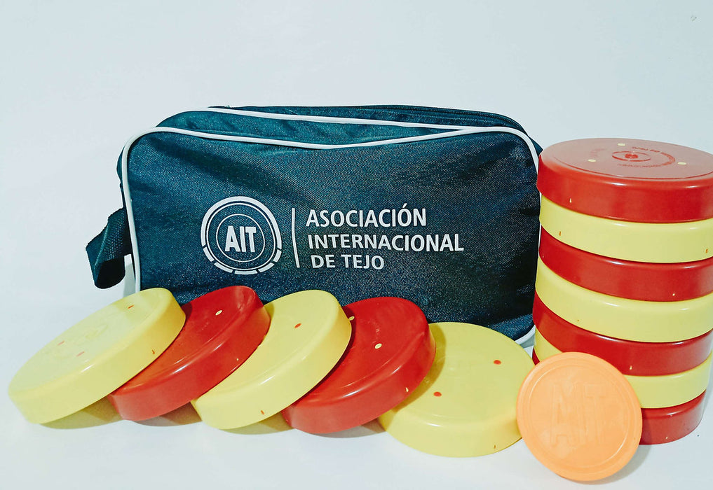 Set de Tejos Oficial AIT | Tejo Profesional avalado por la Asociación Intencional de Tejo - Edición Rojo y Amarillo
