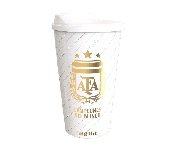 Official AFA 3-Star Lidded Cup - Premium Quality Travel Mug for Soccer Fans