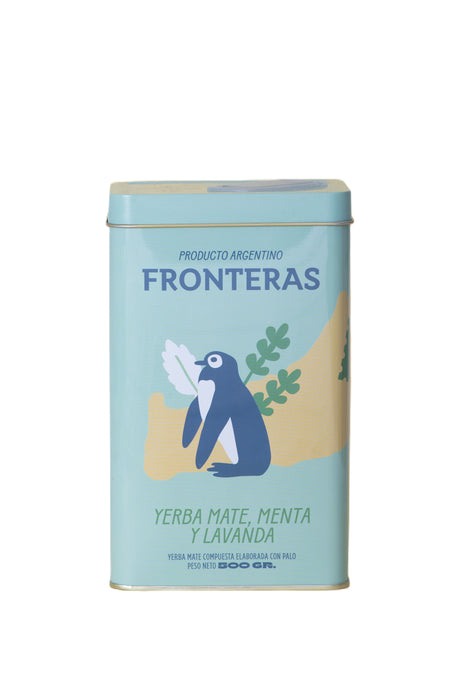 Fronteras Yerba Mate Can Mint & Lavender Yerba Mate en Lata Menta y Lavanda , 500 g / 1.1 lb