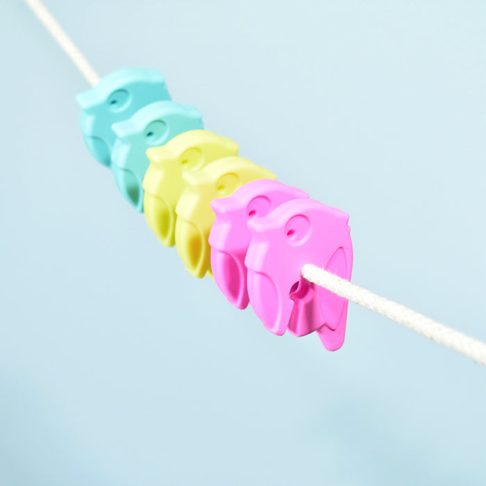6-Pack Silicone Clothespins - Gentle Clothing Care and Drying  multicolored