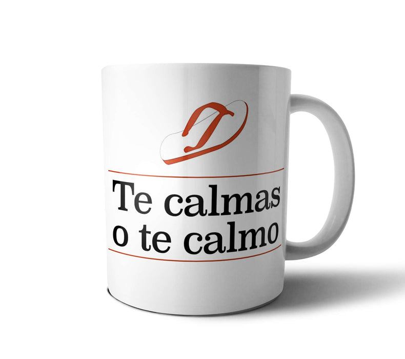 Punto Bizarro | Witty Quotes Ceramic Mug: Hilarious Phrases, 'Te Calmas O Te Calmo' - Unique Cup for Fun Coffee Moments
