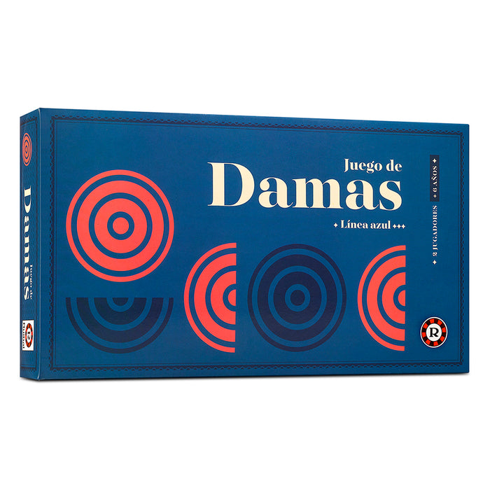 Ruibal | Juego Damas Blue Lineage Checkers: Traditional Board Game for Family & Friends - Classic Entertainment
