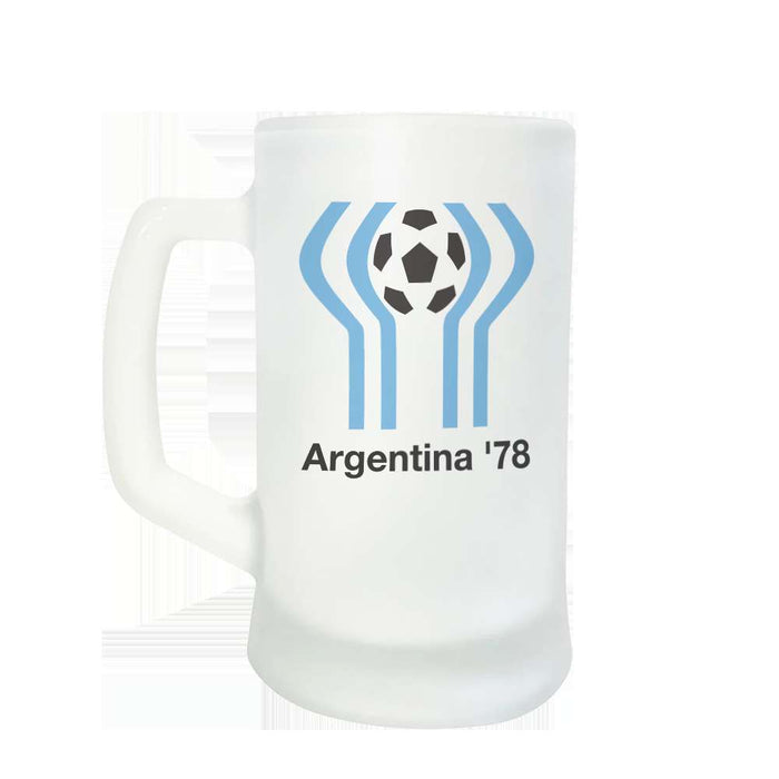 Vaso Chopp | Frosted Beer Mug - World Cup Soccer (Argentina '78) - Vintage Football Collectible