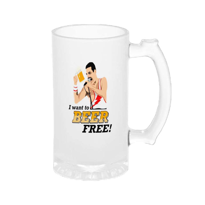 Vaso Chopp | Frosted Beer Mug - Queen (I Want to Beer Free) - Music-inspired Collectible
