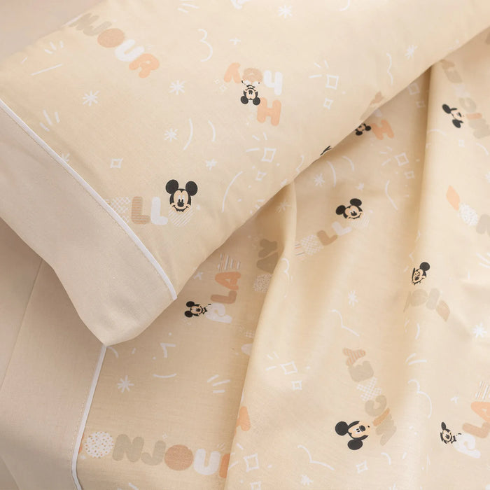 Set de Sábanas Patch Mickey Individual - Duerme Cómodo, 100% Poliéster, Descansa Tranquilo