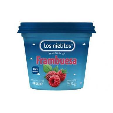 Los Nietitos Mermelada de Frambuesa Clásica Mermelada de Frutos Rojos Clásica de Uruguay, 500 g / 17.6 oz