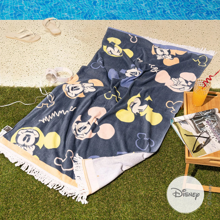Arredo | Beach Towel Mickey and Minnie - 100% Cotton - 90 cm x 160 cm | Fun Design