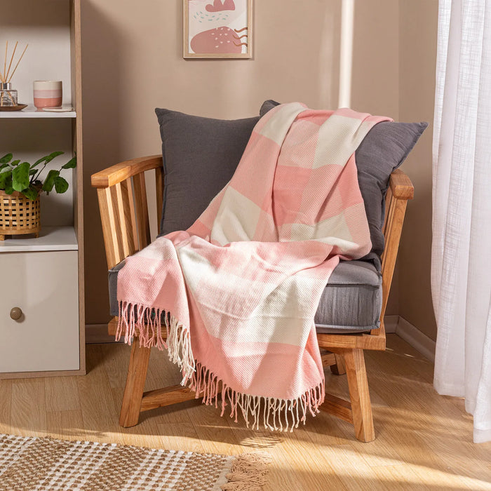 Arredo | Soft & Warm 100% Acrylic Checkered Home Throw: Cozy Comfort | 150 cm x 210 cm