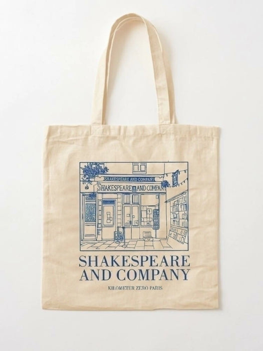 Shakespeare and Company Tote Bag - Ecológico, Regalo Literario, Bolsa de Compras Reutilizable