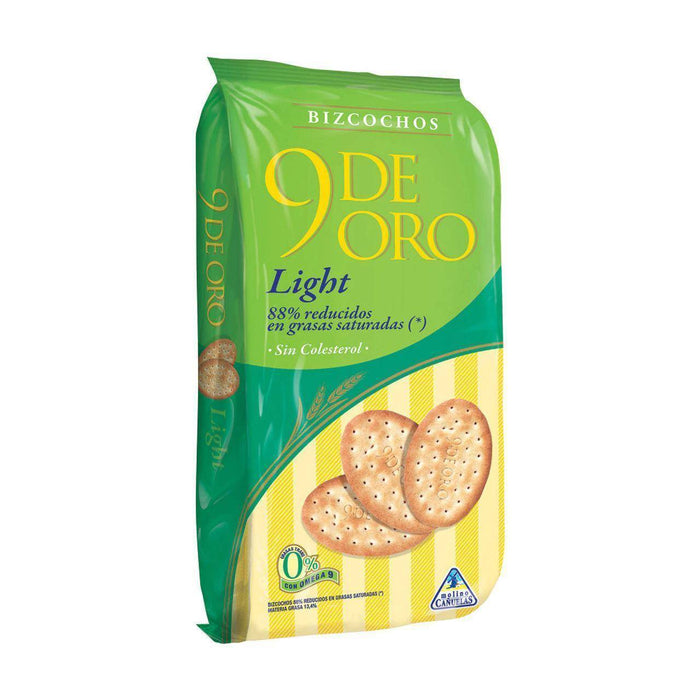 9 de Oro Light Bizcochos Tradicionales Bizcochos Sin Colesterol, 200 g / 7.1 oz (paquete de 3) 