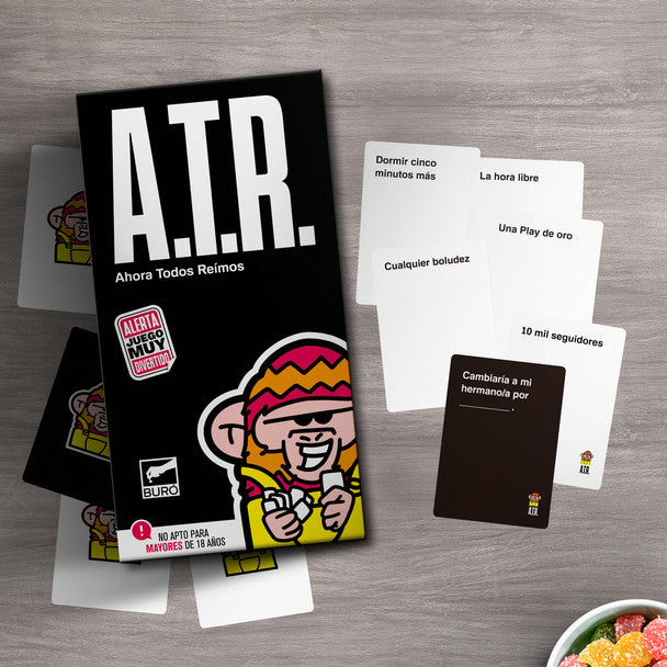 A.T.R. Ahora Todos Reímos Juego de Cartas, Humor Board Games with Cards by Buró Special for Teens & Children