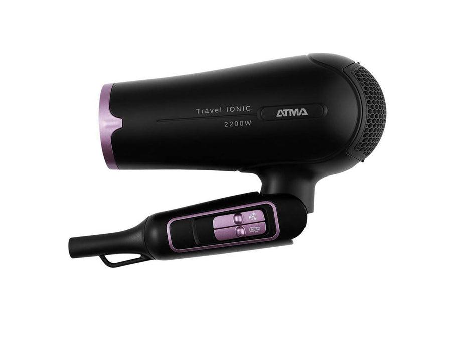 ATMA | 2200W Ionic Foldable Hair Dryer - Powerful & Portable in Black