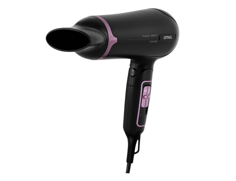 ATMA | 2200W Ionic Foldable Hair Dryer - Powerful & Portable in Black