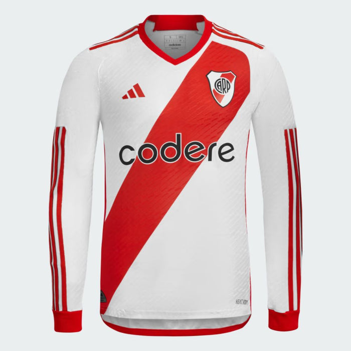 Adidas - Authentic River Plate 23/24 Long Sleeve Home Jersey for Men - Camiseta Titular Authentic River Plate 23/24 Manga Larga Hombre