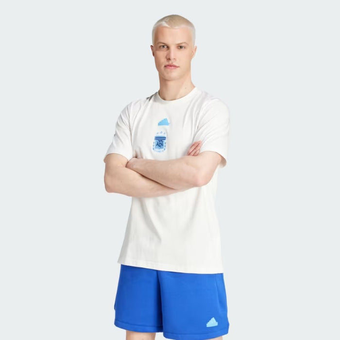 Adidas Argentina 24 3 Stars Men's Tee - Comfortable Soccer Shirt for Fans Remera Tiro Argentina 24