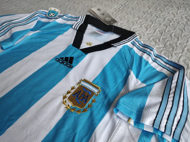 Adidas Argentina Retro 1998 World Cup Home Jersey - Relive the Glory of Championship Moments
