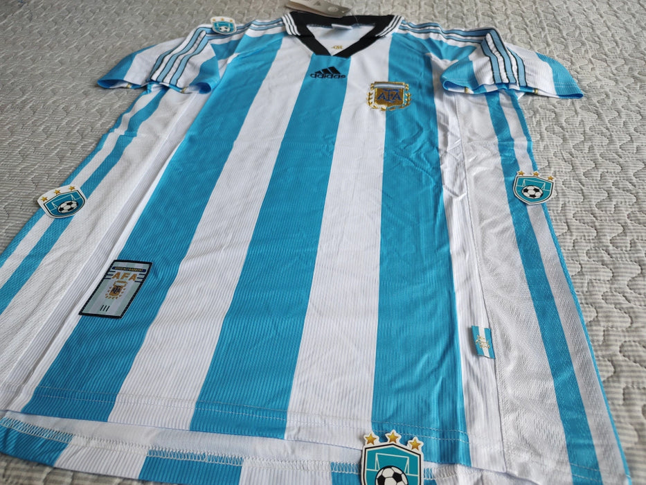 Adidas Argentina Retro 1998 World Cup Home Jersey - Relive the Glory of Championship Moments