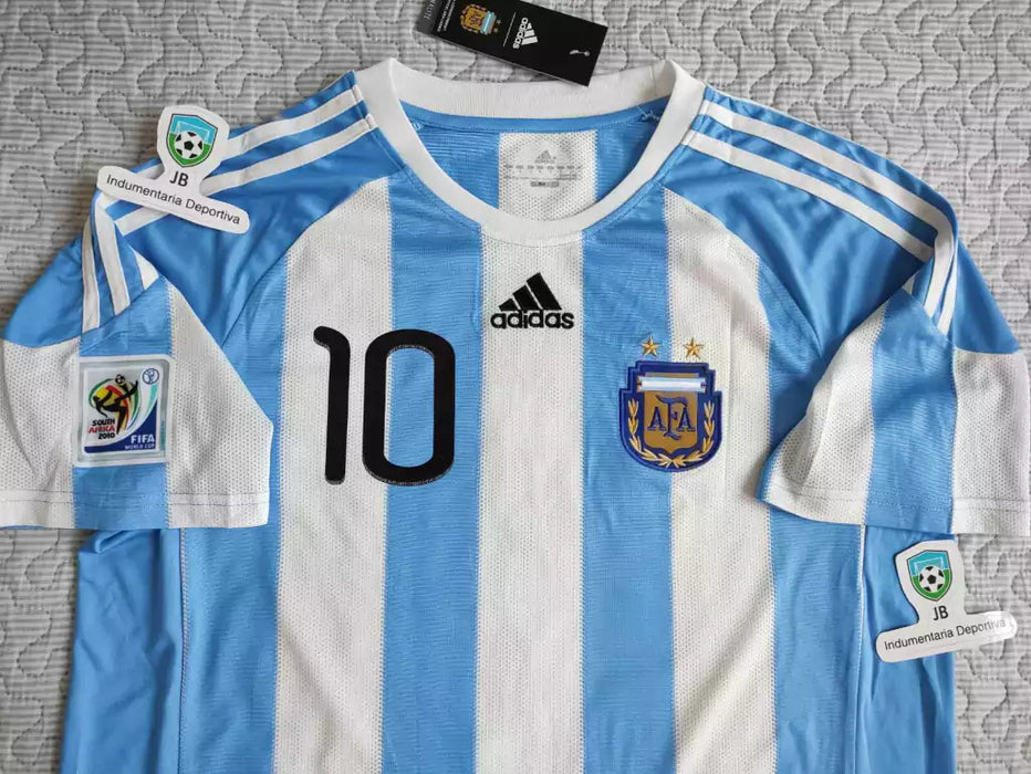 Adidas Argentina Retro 2010 Messi 10 World Cup Champion Jersey - Limited Edition Classic