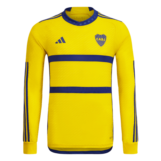 Adidas Boca Juniors 23/24 Authentic Long Sleeve Tee for Men - Iconic Design, Ultimate Comfort - Limited Edition - Camiseta Alternativa Authentic Boca Juniors 23/24 Manga Larga Hombre