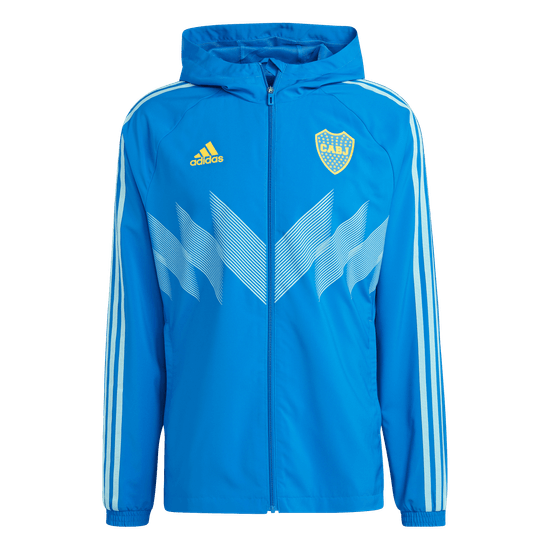 Adidas Boca Juniors Windbreaker - Stylish Rain-Resistant Soccer Jacket for True Fans, Inspired by Avellaneda Bridge