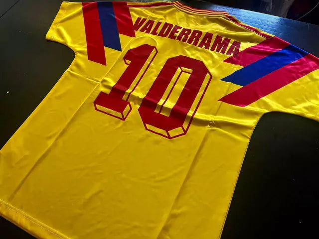 Adidas Colombia Retro 1990 World Cup Home Valderrama 10 Jersey - Authentic Football Kit