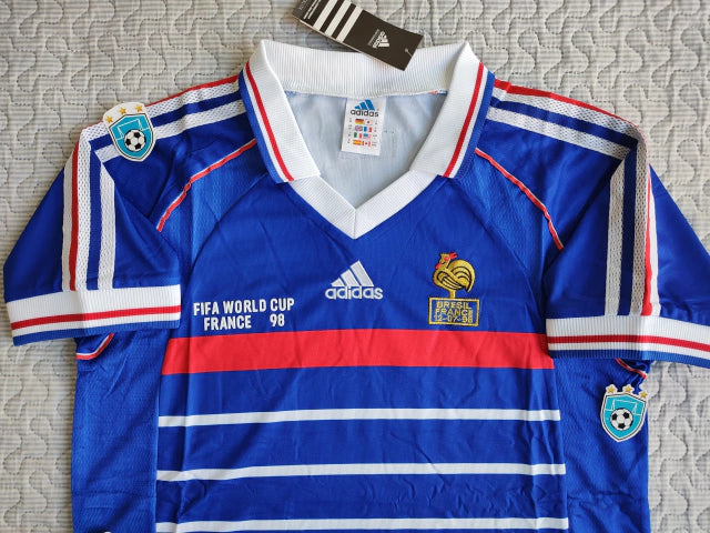 Adidas France Retro 1998 World Cup Home Jersey - Iconic Tribute to Championship Glory