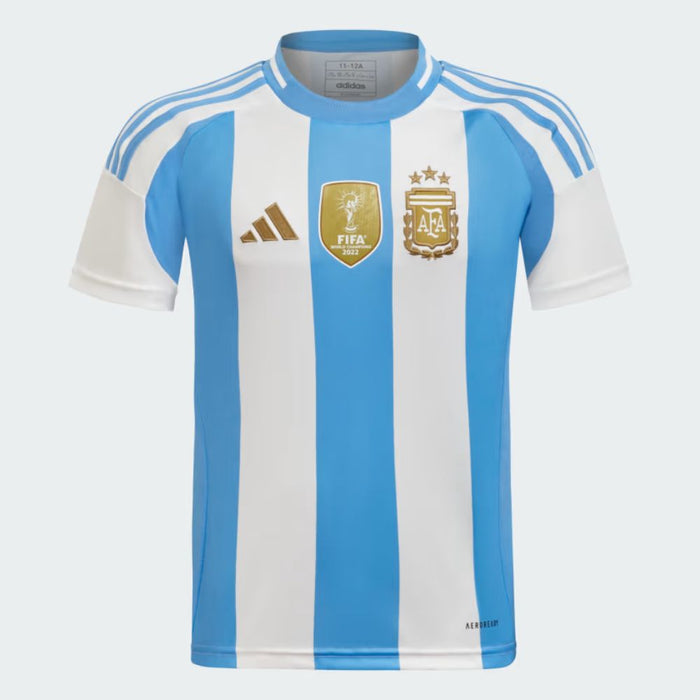 Adidas Kids Argentina 24 Home Jersey - World Champion, 3 Stars Camiseta Titular Argentina Nenes Campeón del Mundo 3 Estrellas