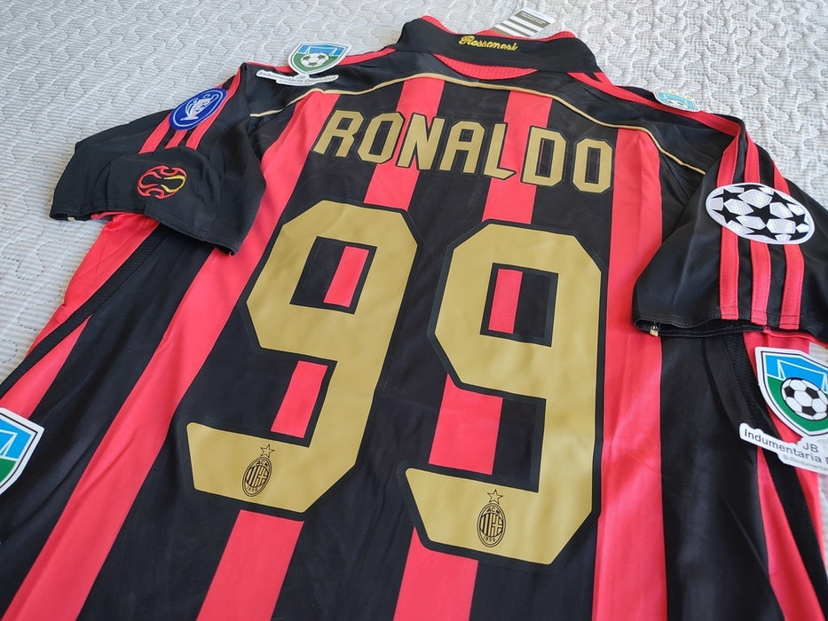 Adidas Milan Retro 2006-07 Ronaldo UCL Home Jersey - Authentic Vintage Soccer Shirt